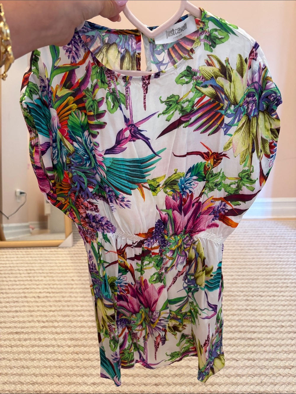 Just Cavalli White Tropical Floral Print dress for little girls size 6!